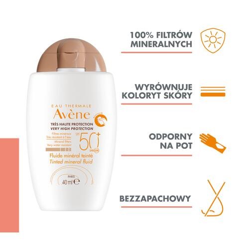Miniaturka artykułu - #1 AVENE SUN Fluid mineralny koloryzujący SPF50+, 40ml