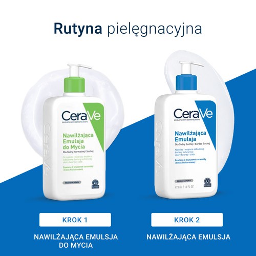 Zdjęcie produktu - 2 CeraVe Nawilżająca emulsja dla sk&oacute;ry suchej i bardzo suchej, 473 ml
