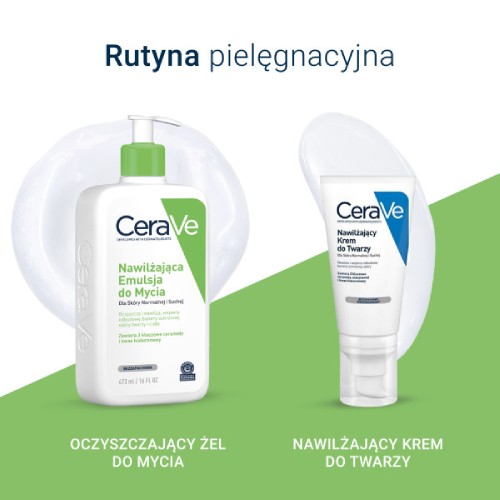 Zdjęcie produktu - 2 CeraVe Nawilżająca emulsja do mycia dla sk&oacute;ry normalnej i suchej, 473 ml