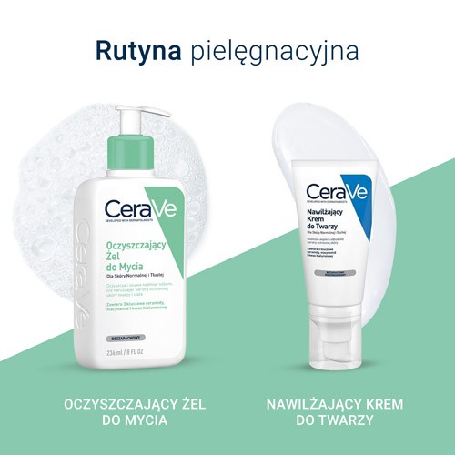 Zdjęcie produktu - 1 CeraVe Oczyszczający żel do mycia dla skóry normalnej i tłustej, 473 ml