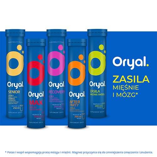 Zdjęcie produktu - 5 Oryal Zasila mięśnie i m&oacute;zg - 20 tabletek musujących