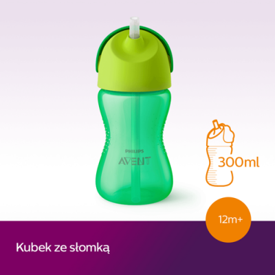 Miniaturka artykułu - #1 AVENT Kubek ze słomką 12m+ zielony 798/01- 300ml