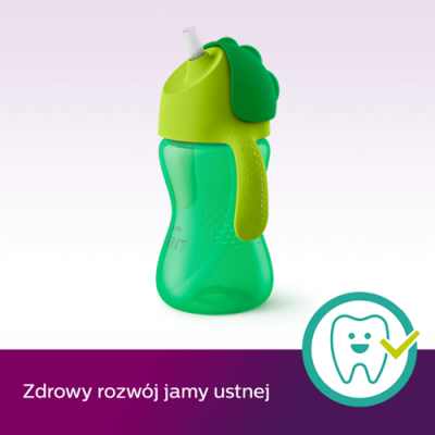 Zdjęcie produktu - 2 AVENT Kubek ze słomką 12m+ zielony 798/01- 300ml