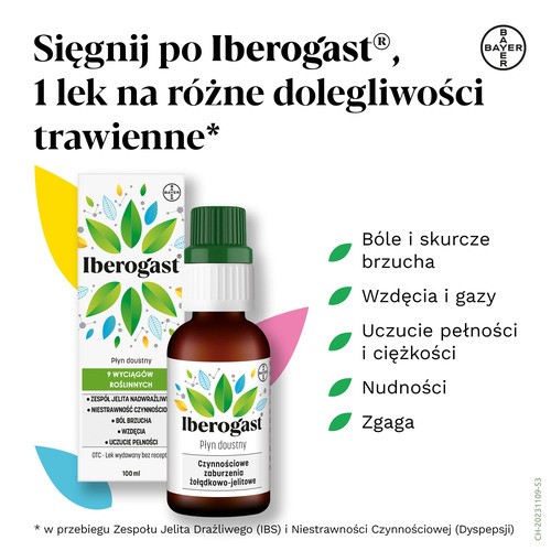 Zdjęcie produktu - 5 Iberogast płyn doustny - 100 ml Lek poprawiający trawienie przy zespole jelita drażliwego