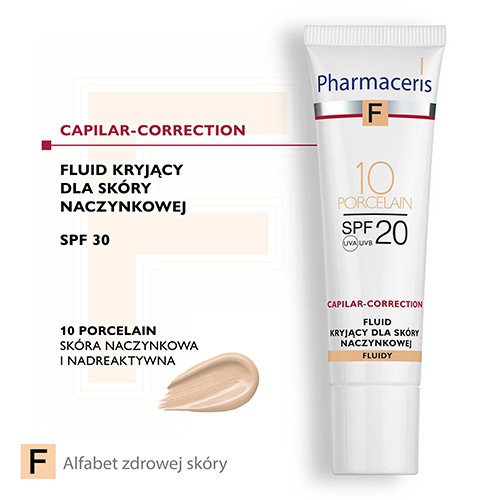 Miniaturka artykułu - #0 Pharmaceris F CAPILAR-CORRECTION Fluid kryjący dla sk&oacute;ry naczynkowej PORCELAIN 10 SPF20, 30 ml 