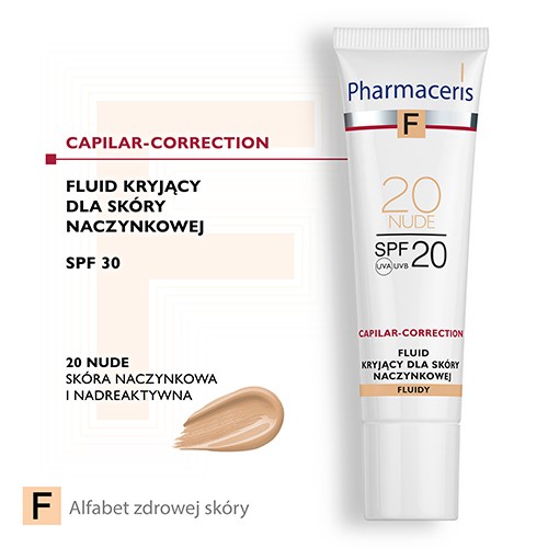 Miniaturka artykułu - #0 Pharmaceris F CAPILAR-CORRECTION Fluid kryjący dla sk&oacute;ry naczynkowej NUDE 20 SPF20, 30 ml 