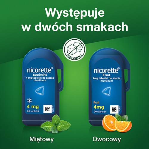 Zdjęcie produktu - 6 Nicorette Fruit tabletki do ssania 4mg - 20 tabletek