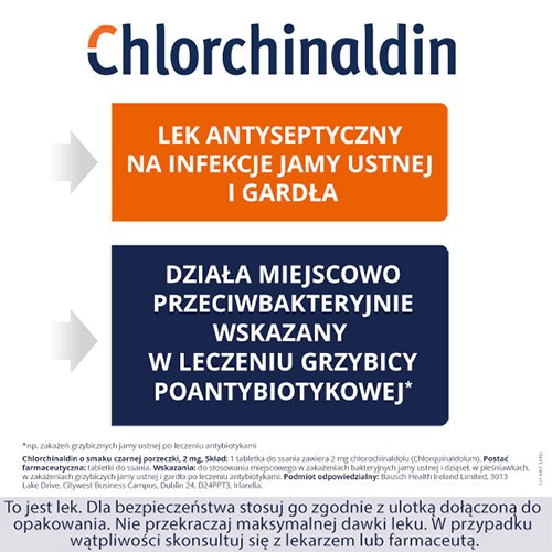 Miniaturka artykułu - #1 Chlorchinaldin czarna porzeczka - 40 tabletek