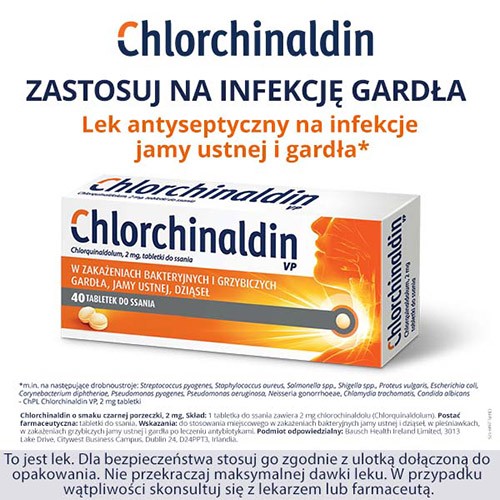 Zdjęcie produktu - 3 Chlorchinaldin czarna porzeczka - 40 tabletek