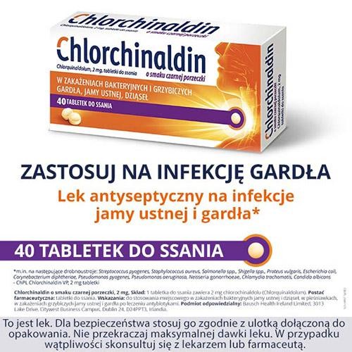 Miniaturka artykułu - #0 Chlorchinaldin czarna porzeczka - 40 tabletek