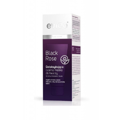 Zdjęcie produktu - 0 Evree Zestaw Black Rose Maska czarna 75ml + rękawica do zmywania masek