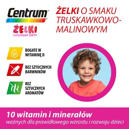 Miniaturka artykułu - #1 Centrum Żelki smak truskawkowo- malinowy - 30szt.