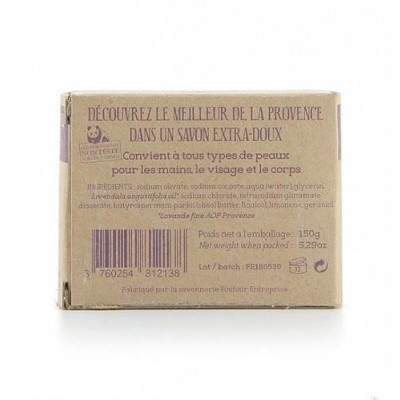 Zdjęcie produktu - 0 FOUFOUR Mydło marsylskie LAWENDA AOP - 150g
