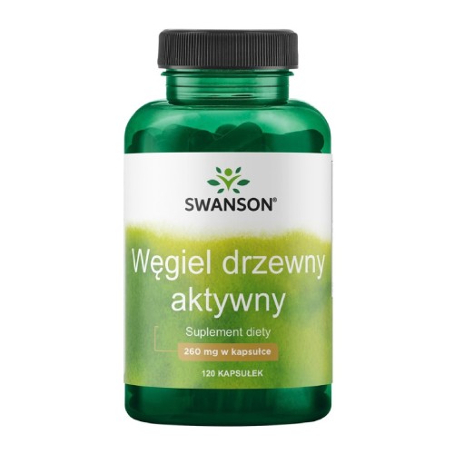Miniaturka artykułu - #0 SWANSON Węgiel Drzewny Aktywny 260mg - 120kaps.