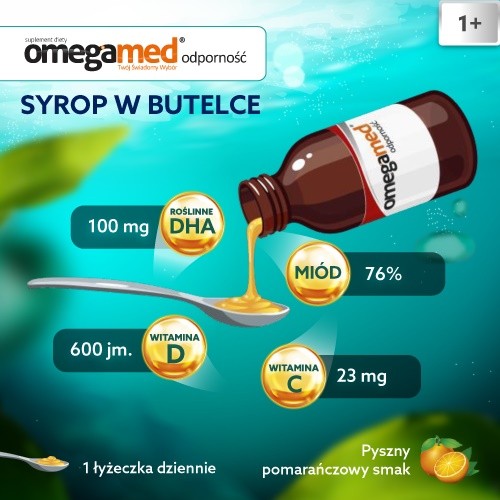 Miniaturka artykułu - #1 Omegamed Odporność 1+ Syrop, 140 ml