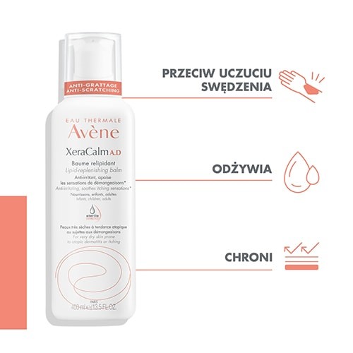Miniaturka artykułu - #1 AVENE XERACALM A.D Balsam uzupełniający lipidy, 400 ml