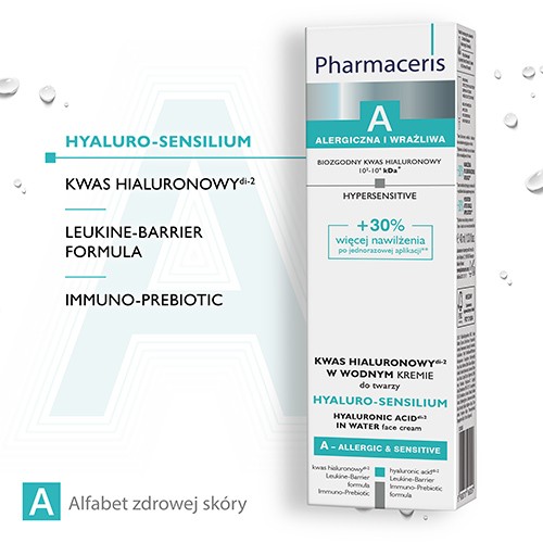 Miniaturka artykułu - #1 PHARMACERIS A HYALURO-SENSILIUM kwas hialuronowy w wodnym kremie, 40ml 