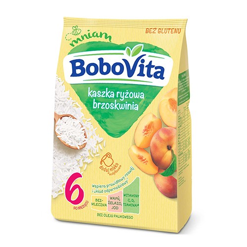Miniaturka artykułu - #1 BoboVita Kaszka ryżowa brzoskwinia - 180g
