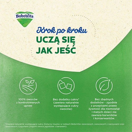 Miniaturka artykułu - #1 BoboVita Mus morele, jabłko, gruszka - 80g