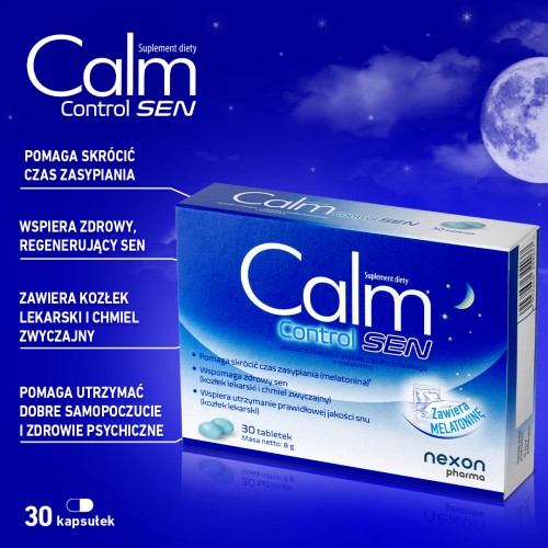 Miniaturka artykułu - #0 Calm Control Sen, 30 tabl. - suplement diety z melatoniną