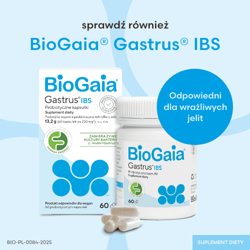 Zdjęcie produktu - 6 BioGaia Gastrus o smaku mandarynkowym, 30 tabl.