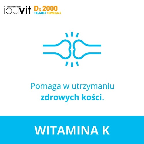 Zdjęcie produktu - 2 Ibuvit D3 2000 + K2 MK-7 Omega 3 - 30kaps.