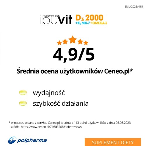 Zdjęcie produktu - 5 Ibuvit D3 2000 + K2 MK-7 Omega 3 - 30kaps.