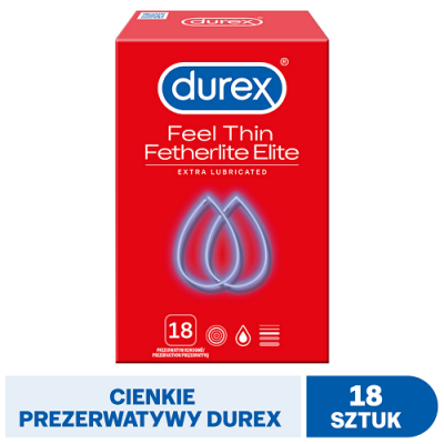 Miniaturka artykułu - #0 DUREX Fetherlite Elite Prezerwatywy, 18 sztuk