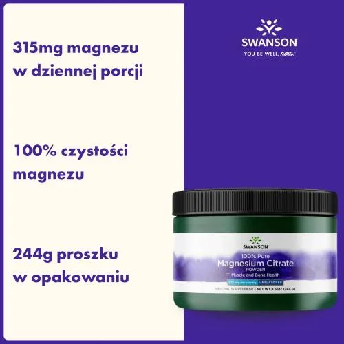 #0 – Swanson Cytrynian Magnezu 100%, 244 g