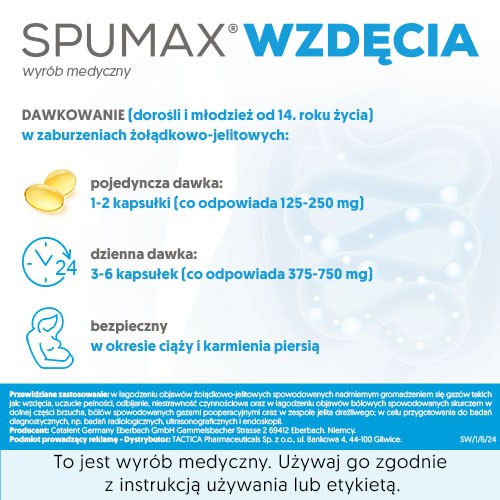 Zdjęcie produktu - 4 Spumax wzdęcia kapsułki miękkie 0,125g - 30 kapsułek