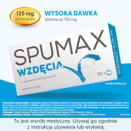 Miniaturka artykułu - #1 Spumax wzdęcia kapsułki miękkie 0,125g - 30 kapsułek