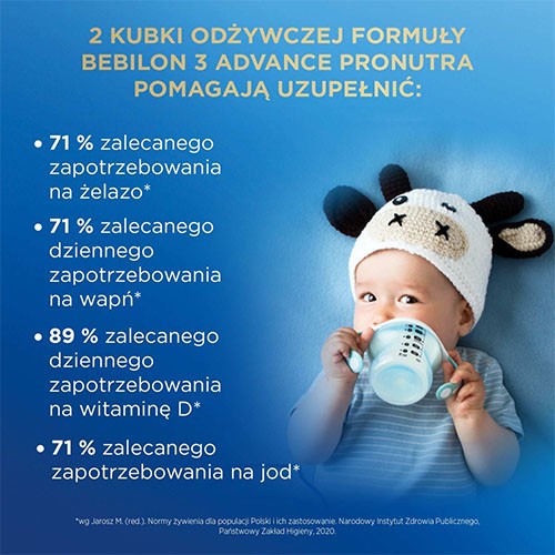 Zdjęcie produktu - 3 Bebilon 3 Pronutra Junior Formuła na bazie mleka po 1. roku życia, 1000 g (2 x 500 g)