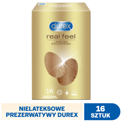 Miniaturka artykułu - #0 DUREX Real Feel Prezerwatywy, 16 sztuk