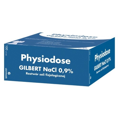 Miniaturka artykułu - #0 Physiodose Gilbert NaCl 0,9% sterylny roztw&oacute;r soli fizjologicznej w zamykanych ampułkach, 5 ml x 100 amp.