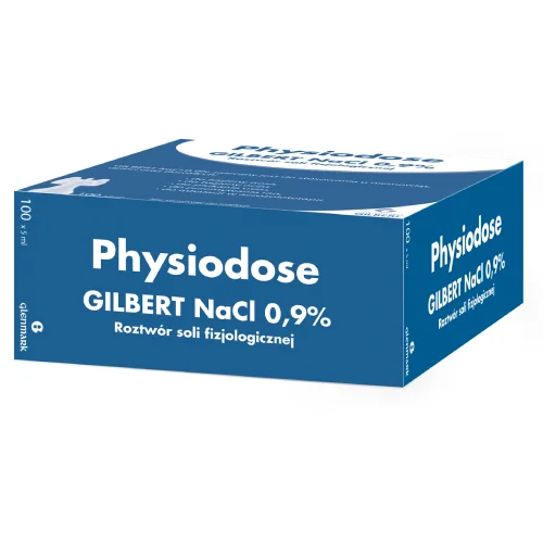 #0 – Physiodose Gilbert NaCl 0,9% sterylny roztw&oacute;r soli fizjologicznej w zamykanych ampułkach, 5 ml x 100 amp.