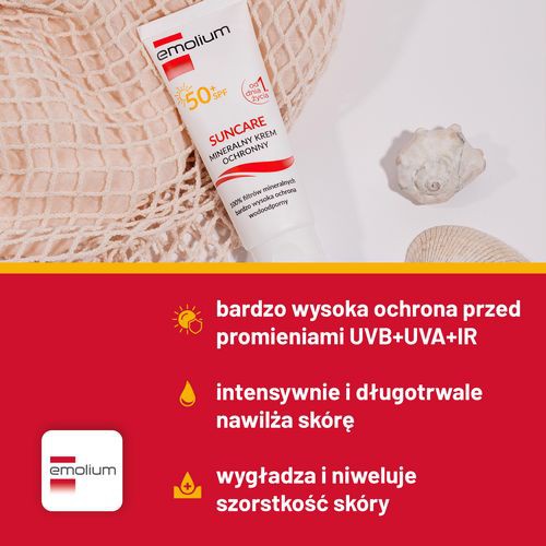 Miniaturka artykułu - #0 EMOLIUM SUNCARE Krem ochronny SPF 50+, 50ml