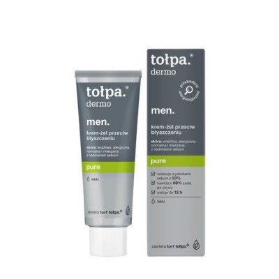 Miniaturka artykułu - #0 Tołpa men, pure,krem-żel przeciw błyszczeniu, LEKKI, 40 ml