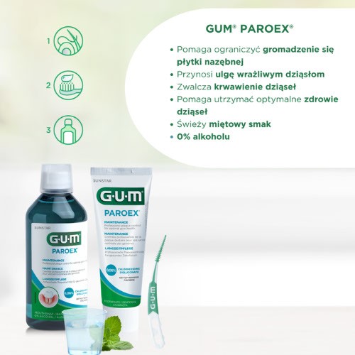Miniaturka artykułu - #1 Sunstar GUM Paroex 0,06% Płyn do płukania jamy ustnej, 500 ml