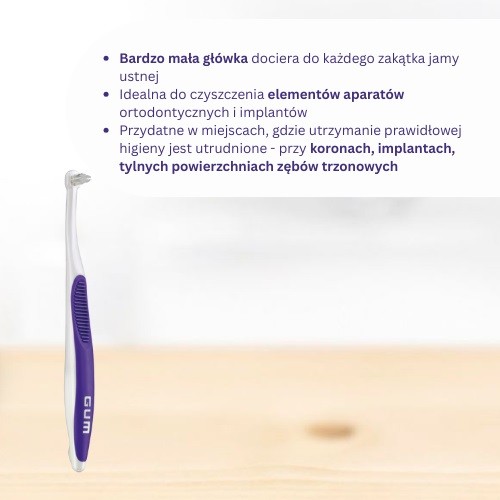 Miniaturka artykułu - #0 Sunstar GUM End-Tuft Szczoteczka jednopęczkowa do aparat&oacute;w ortodontycznych i implant&oacute;w