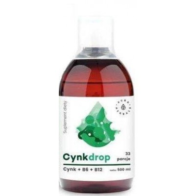 Miniaturka artykułu - #0 AURA HERBALS Cynkdrop - cynk + B6 + B12 - płyn 500ml