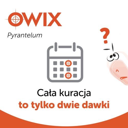Zdjęcie produktu - 2 Pyrantelum Owix Polpharma 0,25g - lek na owsiki, 3tabl.