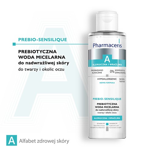 Miniaturka artykułu - #0 PHARMACERIS A Prebiotyczna woda micelarna do nadwrażliwej sk&oacute;ry twarzy i okolic oczu, 200ml