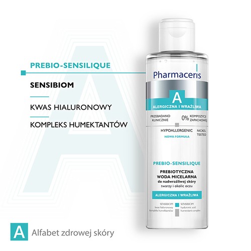 Miniaturka artykułu - #1 PHARMACERIS A Prebiotyczna woda micelarna do nadwrażliwej sk&oacute;ry twarzy i okolic oczu, 200ml
