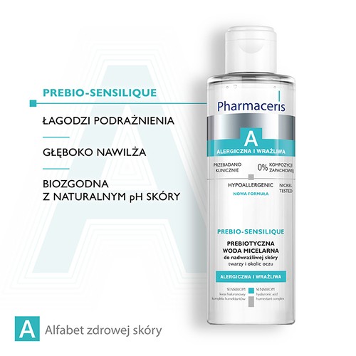 Zdjęcie produktu - 2 PHARMACERIS A Prebiotyczna woda micelarna do nadwrażliwej sk&oacute;ry twarzy i okolic oczu, 200ml