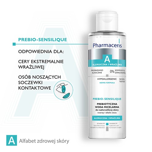 Zdjęcie produktu - 3 PHARMACERIS A Prebiotyczna woda micelarna do nadwrażliwej sk&oacute;ry twarzy i okolic oczu, 200ml