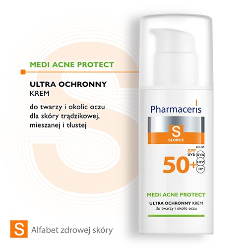 Miniaturka artykułu - #0 Pharmaceris S Medi Acne Protect Ochronny krem-żel do twarzy SPF 50+, 50ml