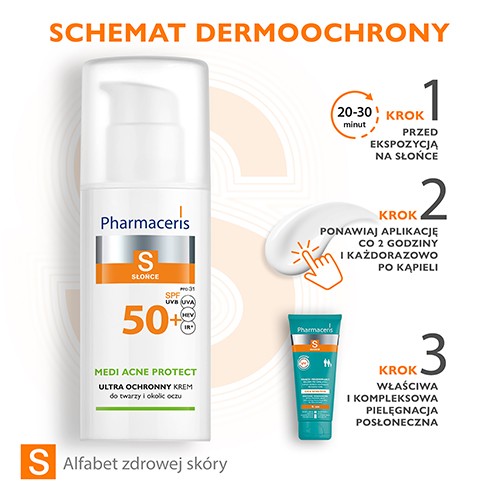 Zdjęcie produktu - 3 Pharmaceris S Medi Acne Protect Ochronny krem-żel do twarzy SPF 50+, 50ml