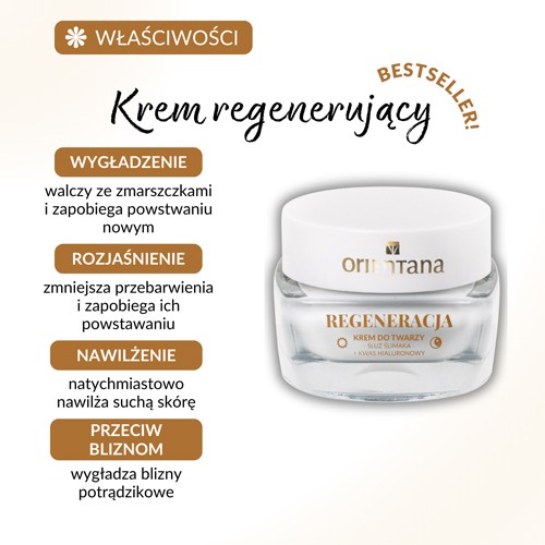 Miniaturka artykułu - #0 Orientana Naturalny krem do twarzy ze śluzem ślimaka, 50 ml