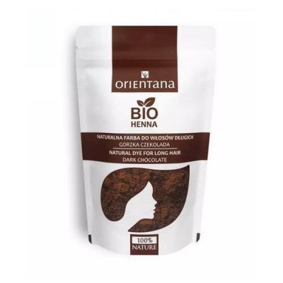 Miniaturka artykułu - #0 Orientana Bio Henna Naturalna farba do włos&oacute;w Gorzka czekolada, 100 g