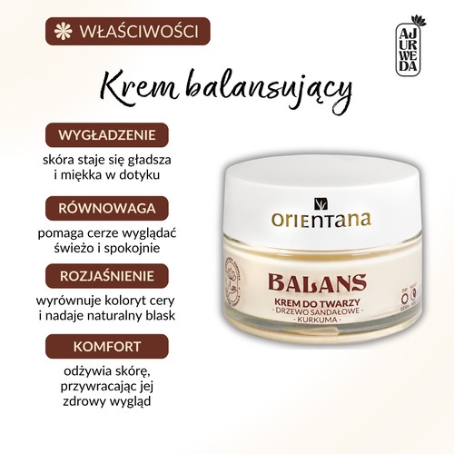 Miniaturka artykułu - #0 Orientana Naturalny krem do twarzy Drzewo Sandałowe i Kurkuma, 50 ml